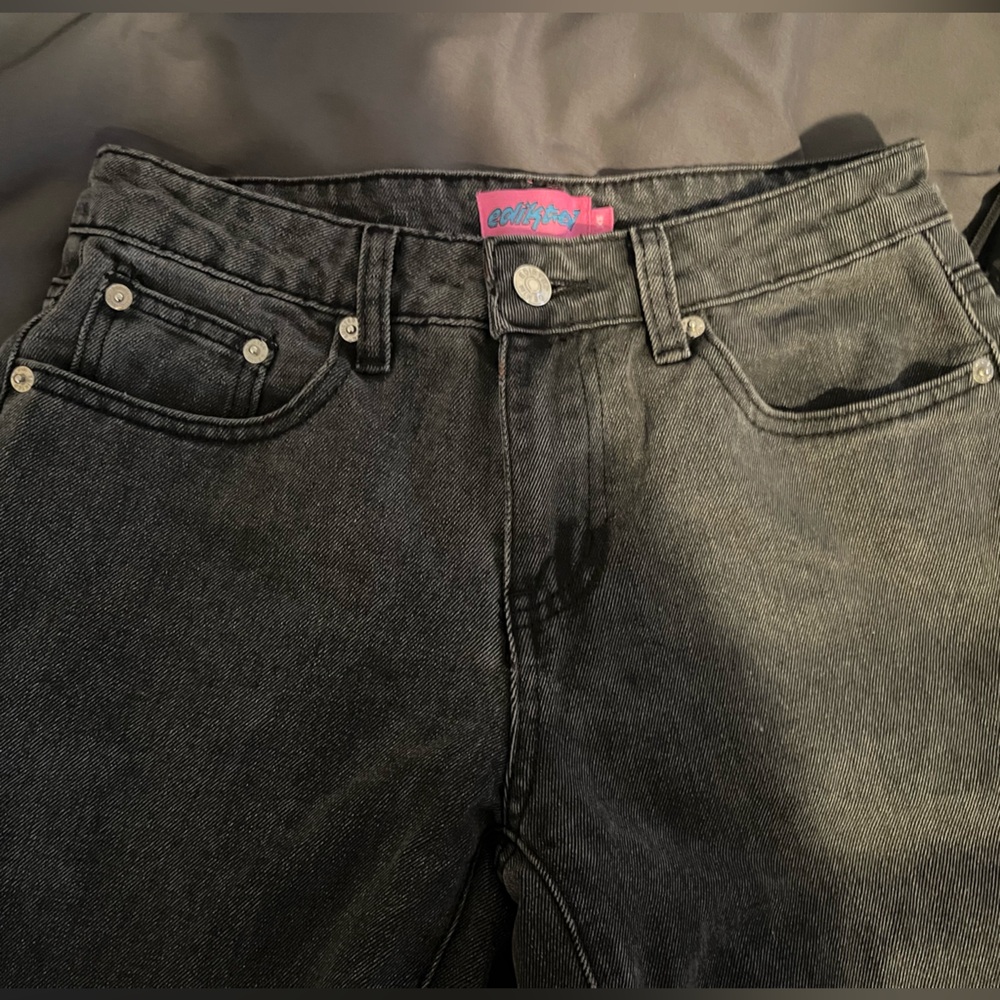 Edikted Charcoal Low-rise Baggy Jeans